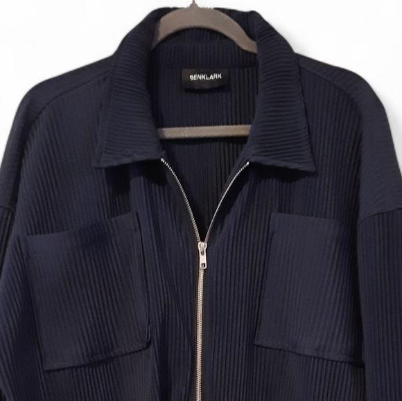 French Streetwear BENKLARK Off-Court Plisse Minimalist Jacket Pleat Basketball - Picture 3 of 10